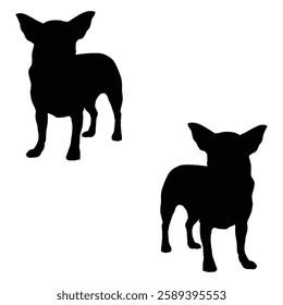 Chihuahua Cattle dog Silhouette, Chihuahua illustration, Chiweenie icon Silhouette, Cattle dog Silhouette illustration