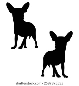 Chihuahua Cattle dog Silhouette, Chihuahua illustration, Chiweenie icon Silhouette, Cattle dog Silhouette illustration