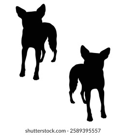 Chihuahua Cattle dog Silhouette, Chihuahua illustration, Chiweenie icon Silhouette, Cattle dog Silhouette illustration