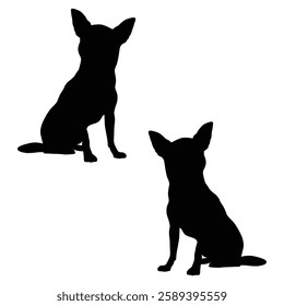 Chihuahua Cattle dog Silhouette, Chihuahua illustration, Chiweenie icon Silhouette, Cattle dog Silhouette illustration