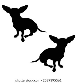 Chihuahua Cattle dog Silhouette, Chihuahua illustration, Chiweenie icon Silhouette, Cattle dog Silhouette illustration