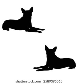 Chihuahua Cattle dog Silhouette, Chihuahua illustration, Chiweenie icon Silhouette, Cattle dog Silhouette illustration