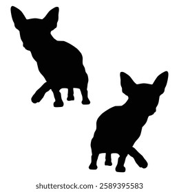 Chihuahua Cattle dog Silhouette, Chihuahua illustration, Chiweenie icon Silhouette, Cattle dog Silhouette illustration