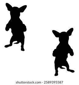 Chihuahua Cattle dog Silhouette, Chihuahua illustration, Chiweenie icon Silhouette, Cattle dog Silhouette illustration