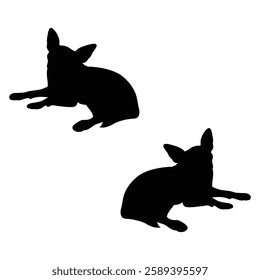 Chihuahua Cattle dog Silhouette, Chihuahua illustration, Chiweenie icon Silhouette, Cattle dog Silhouette illustration