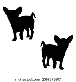 Chihuahua Cattle dog Silhouette, Chihuahua illustration, Chiweenie icon Silhouette, Cattle dog Silhouette illustration