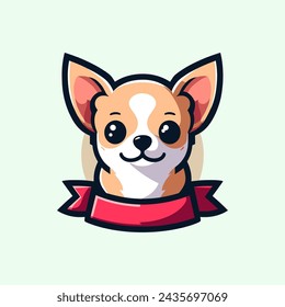 Chihuahua Cute Mascot Logo Illustration Chibi Kawaii is awesome logo, mascot or illustration for your product, company or bussiness