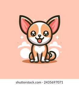 Chihuahua Cute Mascot Logo Illustration Chibi Kawaii is awesome logo, mascot or illustration for your product, company or bussiness