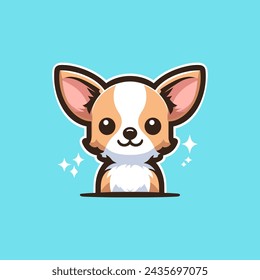 Chihuahua Cute Mascot Logo Illustration Chibi Kawaii is awesome logo, mascot or illustration for your product, company or bussiness