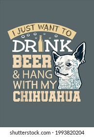 Chihuahua Dad Funny Father s Day Dog Lover Gift Beer design vector illustration for use in design and print poster canvas