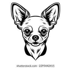 Chihuahua dog art isolated on white. Little brave hipster pet. Vector illustration.