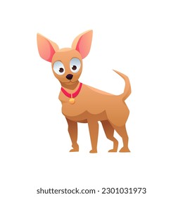 Chihuahua Dog Breed. Isolated Vector Illustration in Cartoon Style. Cute Dog Character.