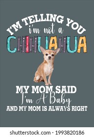 Chihuahua Dog I m Telling You I m Not A Chihuahua Gift design vector illustration for use in design and print poster canvas