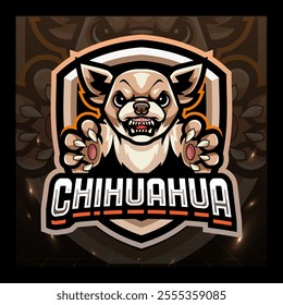 Chihuahua dog mascot esport logo  design