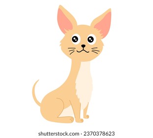 Chihuahua dog. Pets, animals, canine theme design element in contemporary simple flat style. Vector cartoon Illustration isolated on the white background.