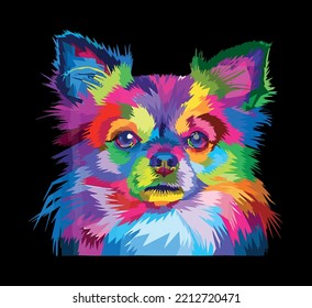 Chihuahua Dog  Pop Art Colorful Portrait