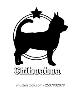 Chihuahua perro silueta, perro, razas de perro, logotipo, Vector, silueta, diseño de logotipo, animal, ilustración, icono, signo, diseño, negro, símbolo, mascota