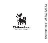 chihuahua dog silhouette logo vector illustration design