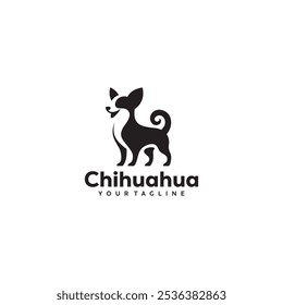 chihuahua cão silhueta logotipo vetor ilustração design