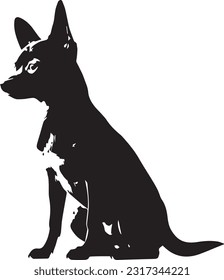 Chihuahua dog silhuette animal white background