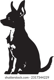 Chihuahua dog silhuette animal white background