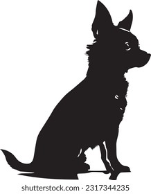 Chihuahua dog silhuette animal white background