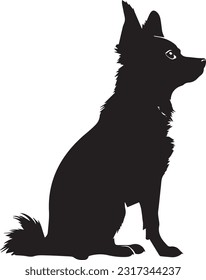 Chihuahua dog silhuette animal white background