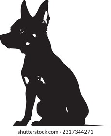 Chihuahua dog silhuette animal white background