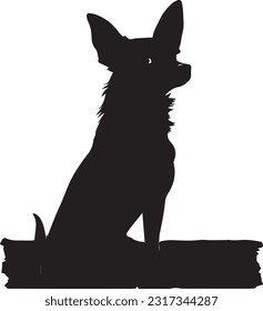 Chihuahua dog silhuette animal white background