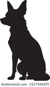 Chihuahua dog silhuette animal white background