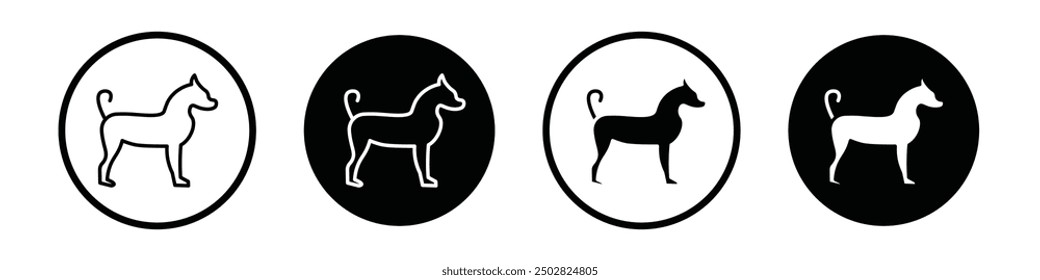 Chihuahua dog vector icon set black filled and outlined style.