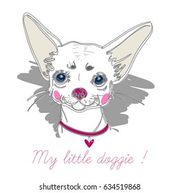 Chihuahua dog vector illustration.