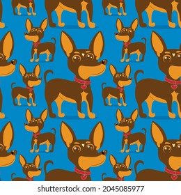 Patrón vectorial del perro chihuahua. Para imprimir en tela.