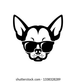 Chihuahua dog wearing sunglasses - isolated vector illustration