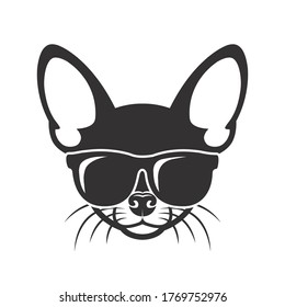 Chihuahua dog wearing sunglasses - isolated vector illustration
