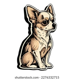 Chihuahua Flat Icon Isolated On White Background