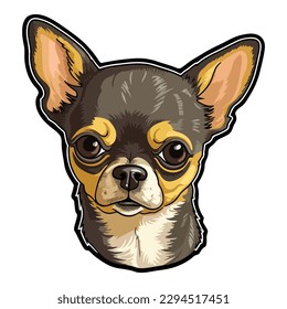 Chihuahua Flat Icon Isolated On White Background