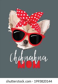 Chihuahua Funny Dog Mom Sunglasses Dog Lover (2) design vector illustration for use in design and print poster canvas