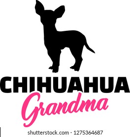 Chihuahua Grandma Silhouette In Black