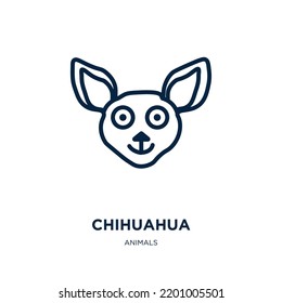 chihuahua icon from animals collection. Thin linear chihuahua, cute, cartoon outline icon isolated on white background. Line vector chihuahua sign, symbol for web and mobile