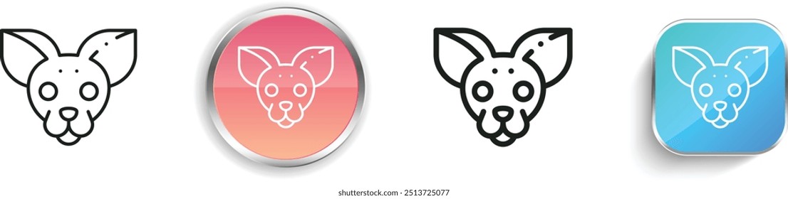 Chihuahua icon. Thin Linear, Regular and Button Style Design Isolated On White Background