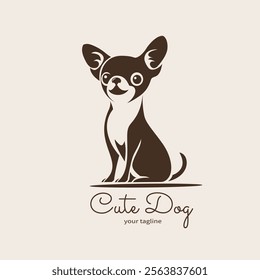 Chihuahua logo symbol, stylized vector of small yound dog