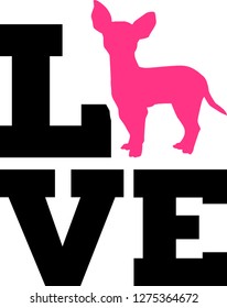 Chihuahua Love with pink silhouette