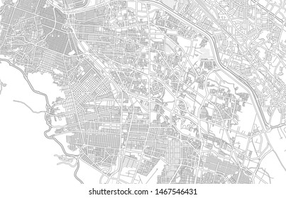 Juárez, Chihuahua, Mexico, bright outlined vector map with bigger and minor roads and streets created for infographic backgrounds.