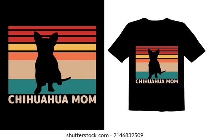 Chihuahua Mom T-Shirt Design Vintage