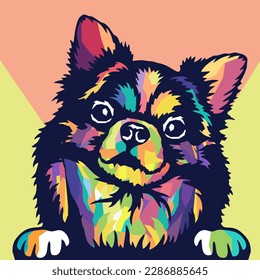 chihuahua on pop art style