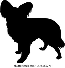 Chihuahua realistic silhouette of a dog stand. The dog is standing