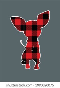 Chihuahua Red Buffalo Plaid Dog Pup Matching Pj Family Gift Design Vector Illustration For Use In Design And Print Poster Canvas