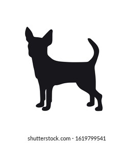 Chihuahua Silhouette Icon Vector Dog