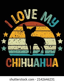 Chihuahua silhouette vintage and retro t-shirt design svg